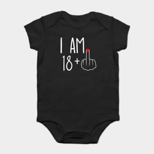 Vintage 19thBirthday I Am 18 Plus 1 Middle Finger Baby Bodysuit